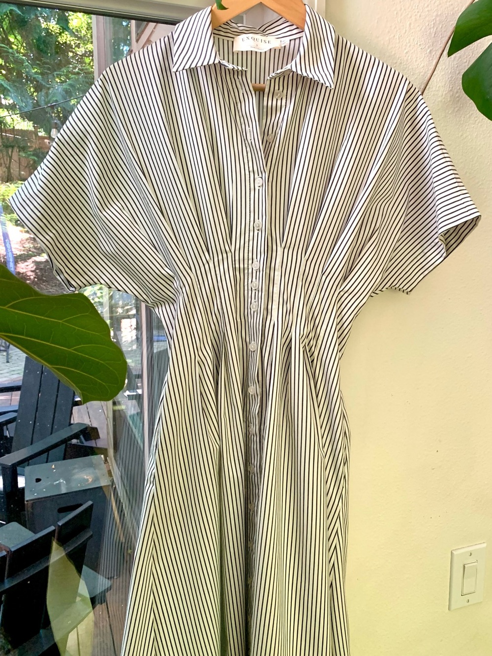 Anthropology | Exquise Midi Shirt Dress | Black & White | Size S